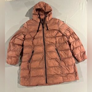 Women’s Thigh Length Puffer Coat XXL Blush Pink